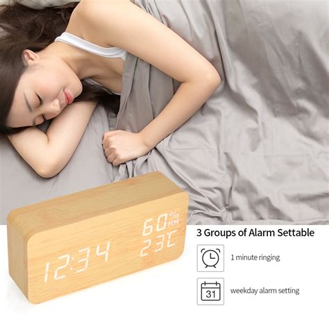 LED Digital Wooden Sound Control Alarm Clock – Lbcorki