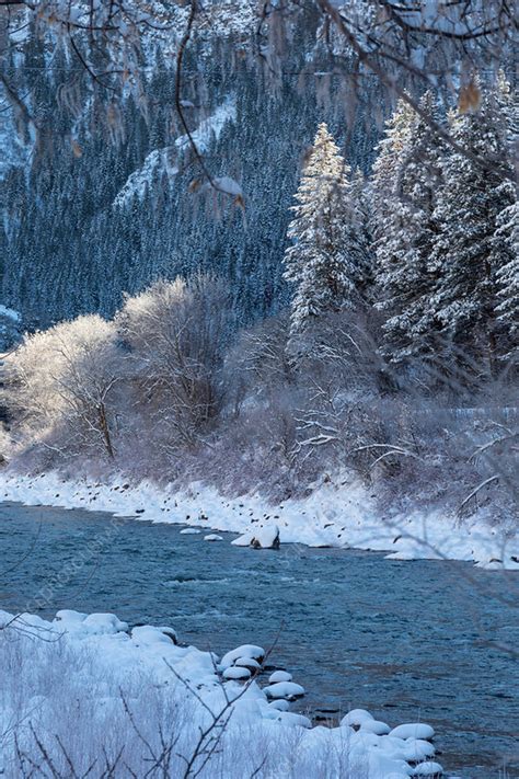 Glenwood Canyon in winter, Colorado, USA - Stock Image - C038/1741 - Science Photo Library