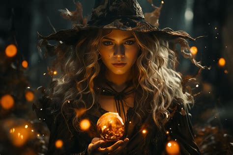 Premium AI Image | Halloween Witch girl makes witchcraft used magic ...