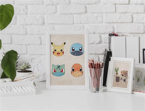 Starter Pokemon Art Print Pokemons With Masks Charmander Wall - Etsy