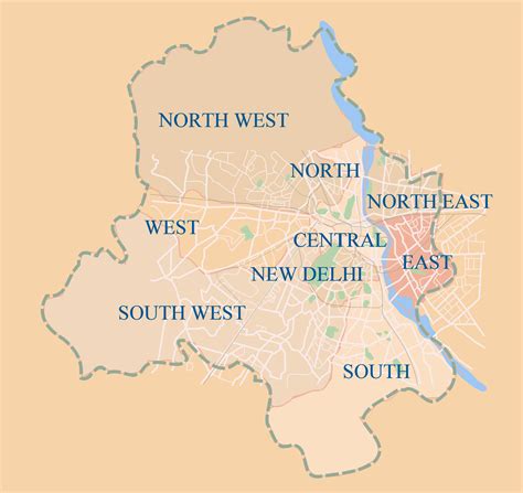 Districts Map of Delhi - MapSof.net