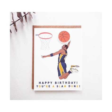 Kobe Bryant Birthday Illustration Card / Los Angeles Lakers / Happy ...