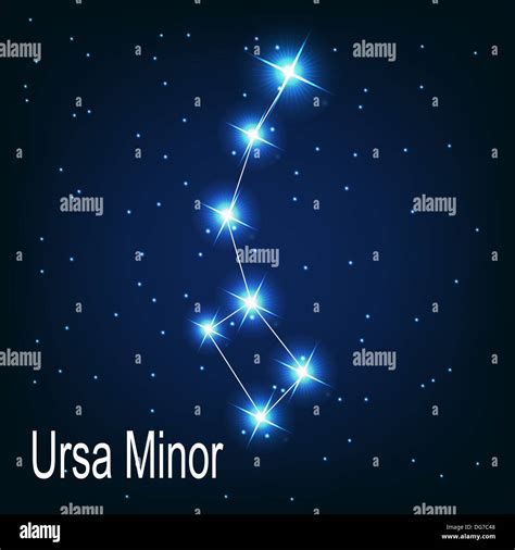 The constellation " Ursa Minor" star in the night sky. Vector ...