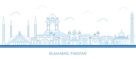 Skyline panorama of city islamabad pakistan Vector Image