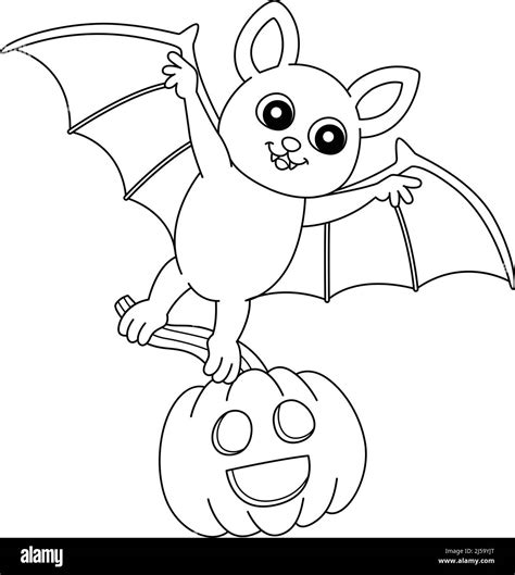 Flying Bat Halloween Coloring Page Isolated Stock Vector Image & Art - Alamy