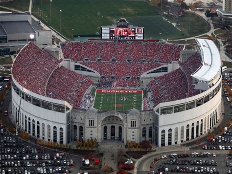 Aerial photographs of Ohio Stadium in Columbus