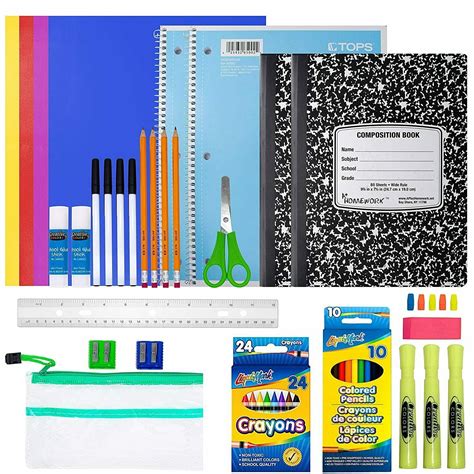 Elementary School Supplies for Kids, Colorful Essentials Back to School ...