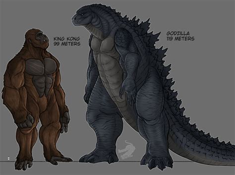 king kong and godzilla sizes (prediction) by https://www.deviantart.com ...