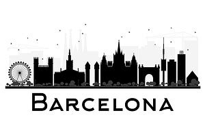 Barcelona City skyline silhouette ~ Illustrations ~ Creative Market