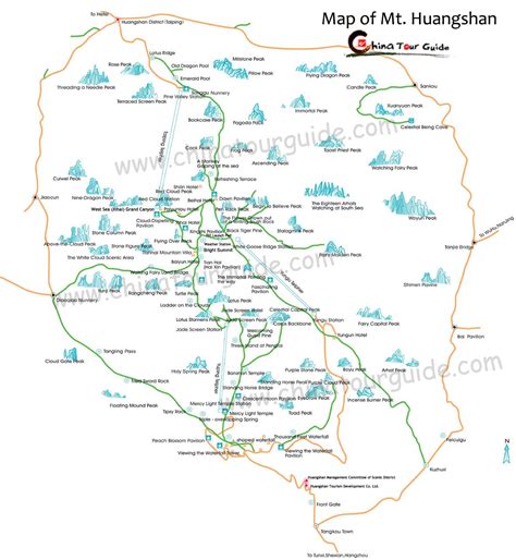 Huangshan Maps, Huangshan Mountain Tourist Maps - ChinaTourGuide