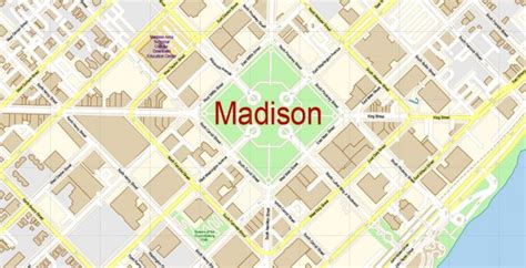 Madison Wisconsin Map Vector Exact City Plan detailed Street Map Adobe ...