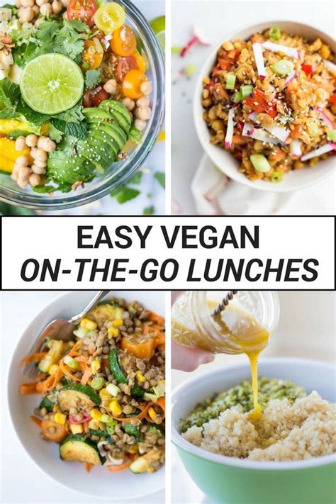 These Easy Vegan On-the-Go Lunches are perfect for work or school! These healthy plant-based ...