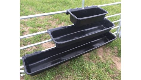 3 Sizes - Hook Over HDPE Plastic Feed Trough, Sheep, Cattle, Gates, Hu ...