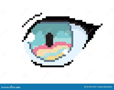 Pixel Art Anime Eye Character, Colorful Illustration Stock Vector ...