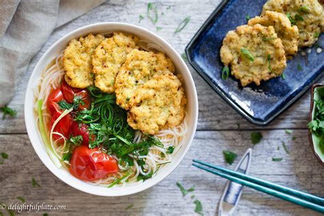 Vietnamese fried fish cake noodle soup (Bun cha ca) - Delightful Plate