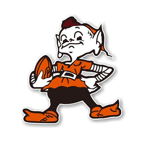 Cleveland Browns Elf Mascot Vinyl Die-Cut Decal / Sticker 9"