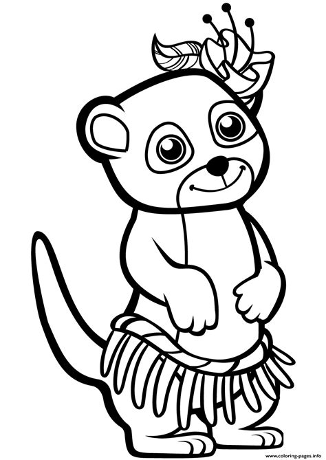 Funny Meerkat Coloring page Printable