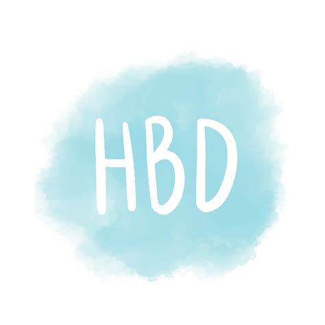 HBD typography vector in blue - Download Free Vectors, Clipart Graphics & Vector Art