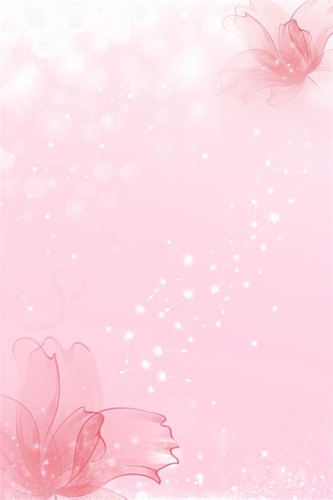 two pink flowers on a light pink background with sparkles and stars in ...