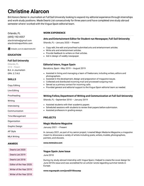 Internship Resume Example & Writing Tips for 2022