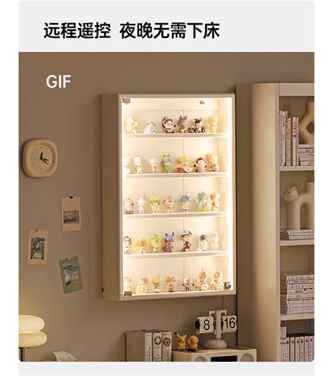 wood wall-mounted display cabinet white ultra-thin blind box storage ...