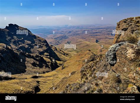 View of Drakensberg from the climb to Langalibalele Pass, Langalibalele ...