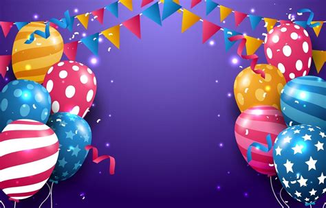 Birthday with Realistic Colorful Balloon Background 2381138 Vector Art at Vecteezy