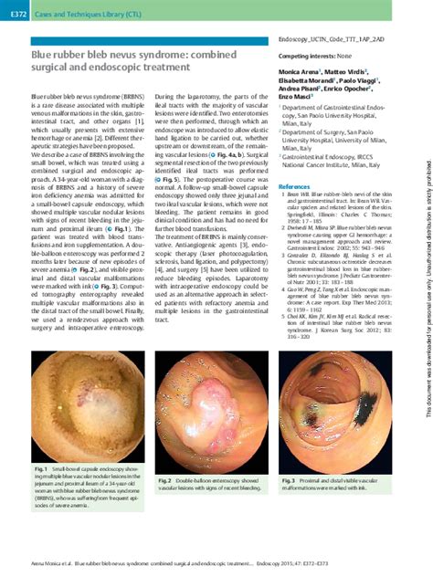 (PDF) Blue rubber bleb nevus syndrome: combined surgical and endoscopic ...