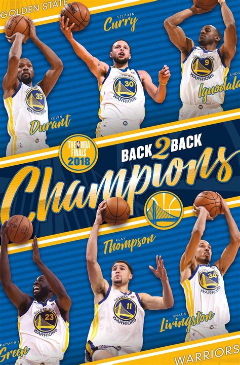 NBA 2018 Golden State Warriors NBA Finals - Champions Poster - Walmart ...