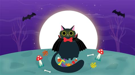 Vampire Cat Takes All The Sugar Halloween Animation 35578968 Stock ...