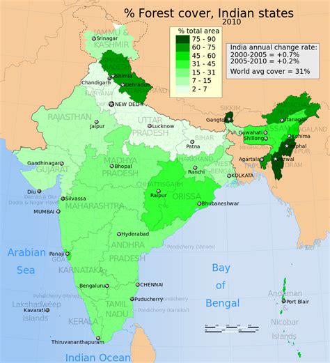 File:2010 India forest cover distribution map for its States and Union Territories.svg ...