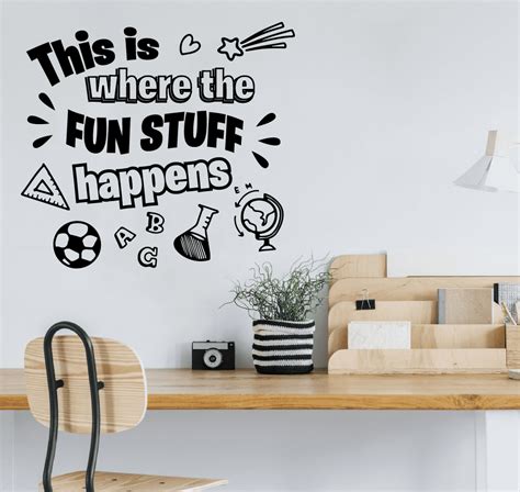 Fun Stuff Quote Classroom Wall Decals Stickers Education Educational ...