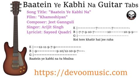 Baatein Ye Kabhi Na Guitar Tabs Easy MU$1C T@bs - GUITAR KNOWLEDGE