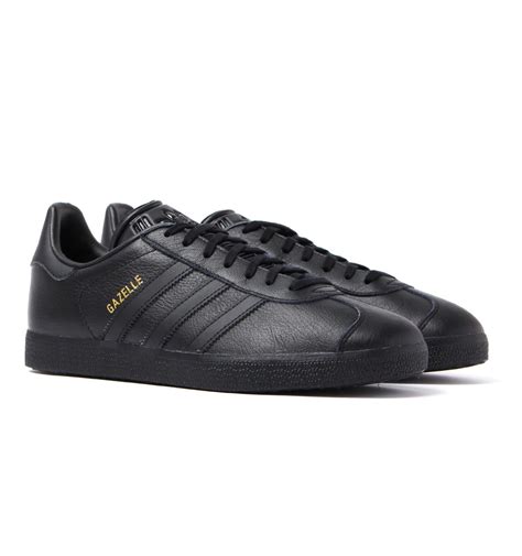 adidas Originals Gazelle Black Leather Trainers for Men - Lyst