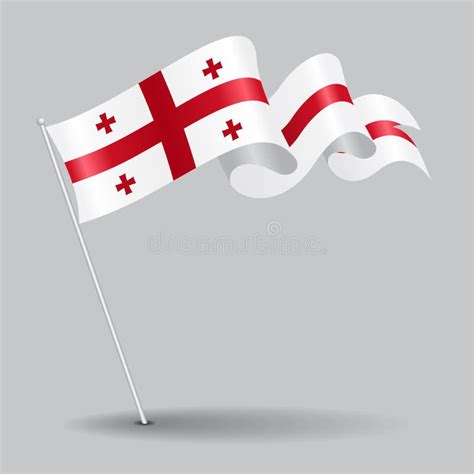 Georgian Pin Wavy Flag. Vector Illustration. Stock Vector ...