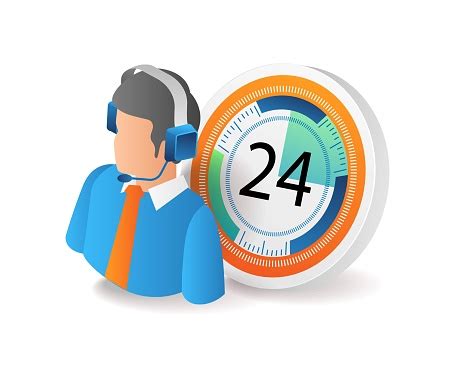 Customer Service 24 Hours Nonstop Stock Illustration - Download Image ...