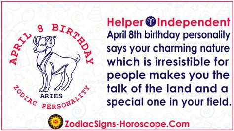 April 8 Zodiac (Aries) Horoscope Birthday Personality and Lucky Things