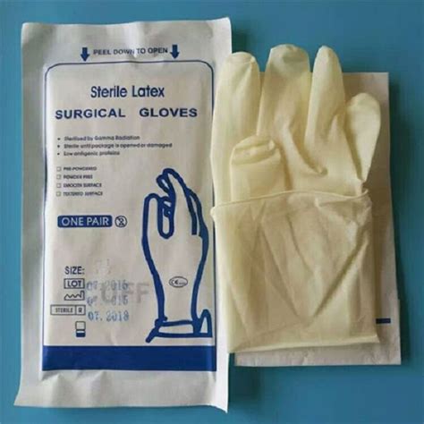 White Powder Free Latex Surgical Gloves, 6 Inches at ₹ 400/box in Chennai