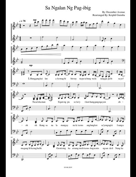 Sa Ngalan Ng Pag-Ibig sheet music for Piano download free in PDF or MIDI