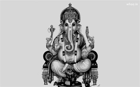 Ganesh Ji Black And White Wallpaper