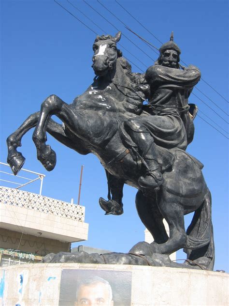 Equestrian statue of Saladin in Karak Jordan