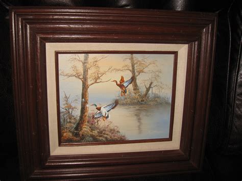 OIL PAINTING ON Canvas Ducks Flying Over Pond With Trees - Etsy.de