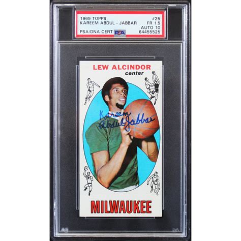 Kareem Abdul-Jabbar Signed 1969 Topps #25 RC (PSA) | Pristine Auction