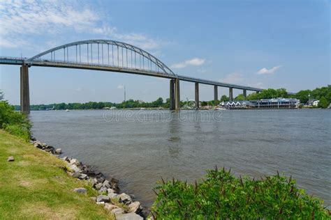 Chesapeake City Bridge Over The C&D Canal Stock Photo - Image of canal ...