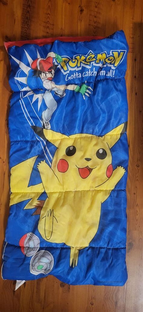 Mavin | Vintage Pokemon Gotta Catch Em All Pikachu 1999 Anime Sleeping Bag