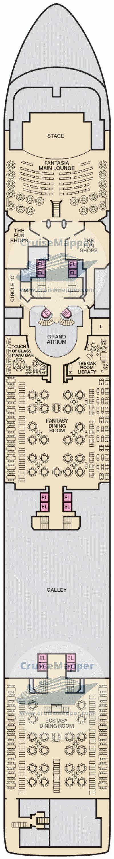 Carnival Sensation deck 8 plan | CruiseMapper