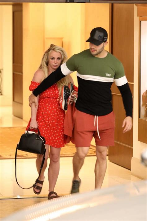 Britney Spears and boyfriend Sam Asghari seen leaving The Montage Hotel ...