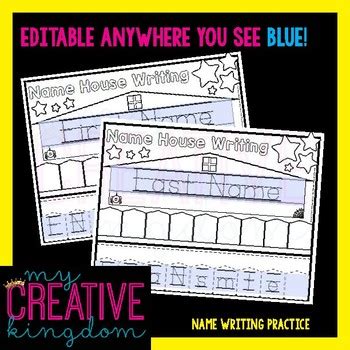 EDITABLE PDF Interactive First & Last Name Writing Practice Growing Bundle