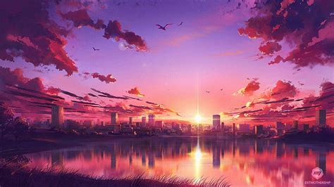 Anime Sunset, scenery sunset anime HD wallpaper | Pxfuel