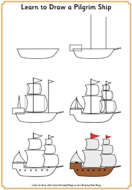 Pirate ship | Art drawings for kids, Learn to draw, Drawing for kids